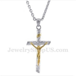 Pingente Jesus De Titânio Dourado Masculino Com Corrente Grátis