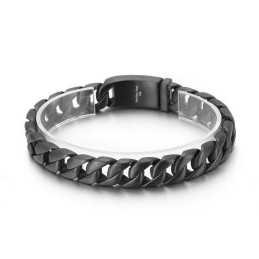 Pulseira Masculina De Titânio Preta À Venda