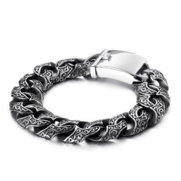 Pulseira Masculina De Titânio Com Fecho Multi-Laços