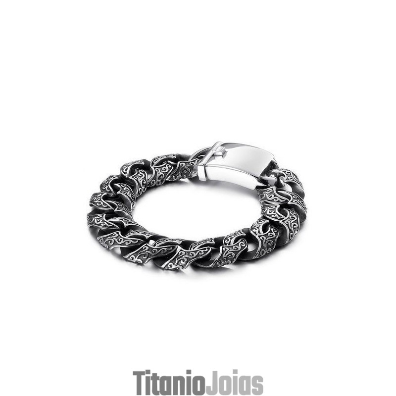 Pulseira Masculina De Titânio Com Fecho Multi-Laços Pulseira Masculina De Titânio Com Fecho Multi-Laços
