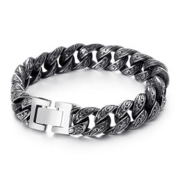 Pulseira Masculina De Titânio Com Fecho Multi-Laços