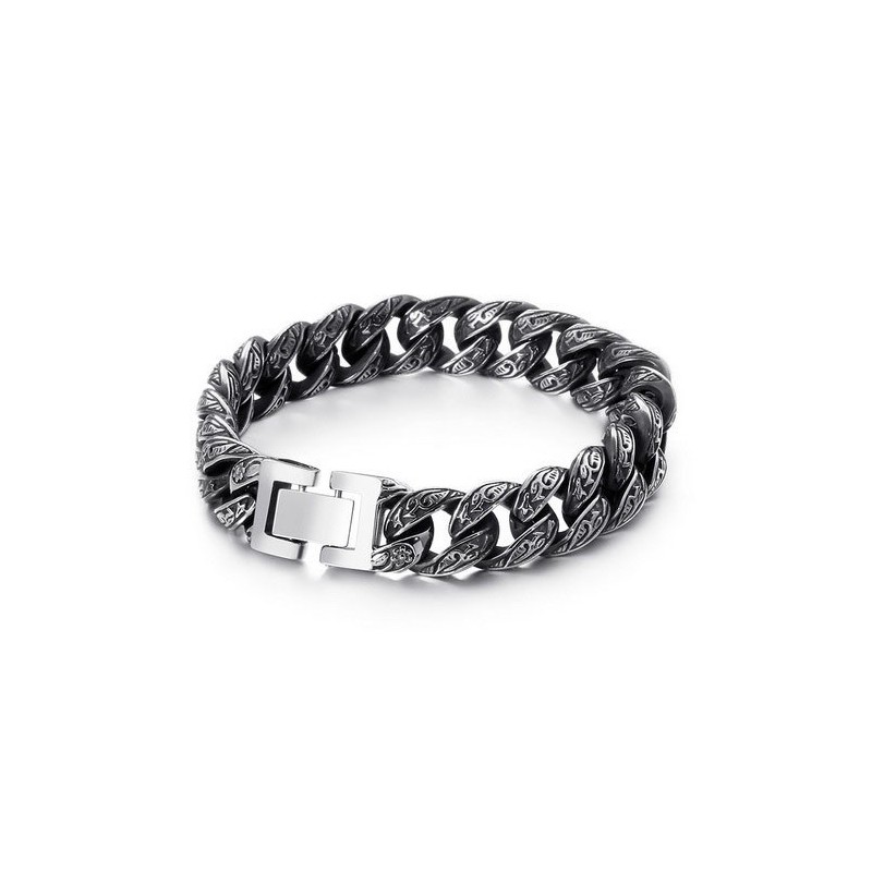 Pulseira Masculina De Titânio Com Fecho Multi-Laços