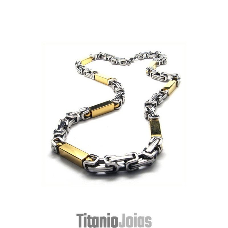 Colar Cuboide Dourado De Titânio De 21,7 Polegadas Colar Cuboide Dourado De Titânio De 21,7 Polegadas