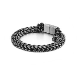Pulseira Masculina De Titânio Com Dupla Camada