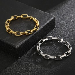 Pulseira Quadrada De Titânio Rock Hip-Hop Para Homens