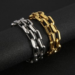 Pulseira Quadrada De Titânio Rock Hip-Hop Para Homens