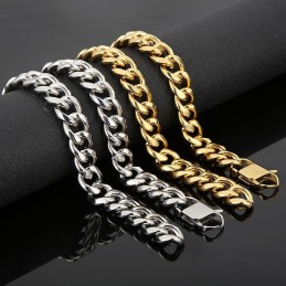 Pulseira De Titânio Com Corrente Cubana Para Homens