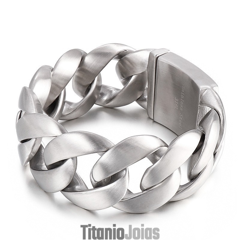 Pulseira De Titânio Masculina Estilo Chique Da Moda