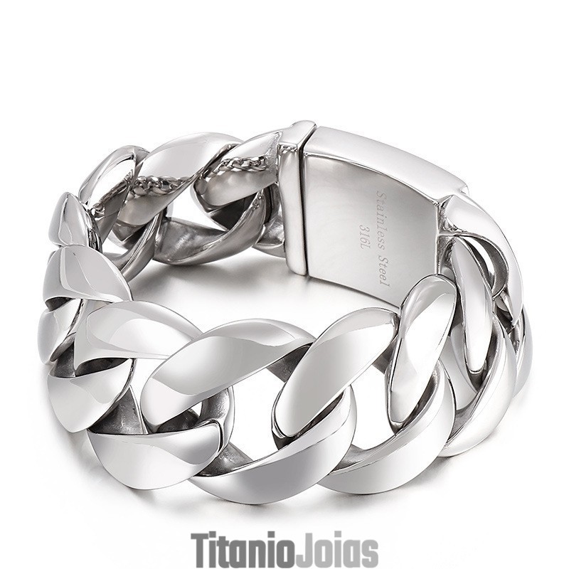 Pulseira De Titânio Masculina Estilo Chique Da Moda
