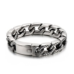 Pulseira De Titânio Com Caveira, Joia Estilosa Masculina De Titânio