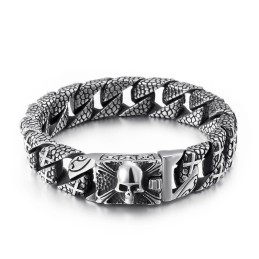 Pulseira Chic Titanium Cross Pulseira Masculina Titanium Skull
