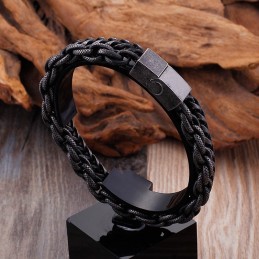 Pulseira Masculina De Titânio Dupla Camada