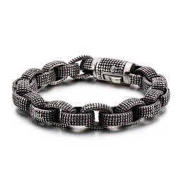 Pulseira De Titânio Com Estampa De Dragão, Joia Estilosa E Vintage Para Homens