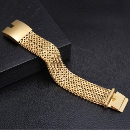 Pulseira Masculina De Titânio Com Escama De Peixe Quadrada Da Moda