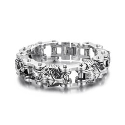 Nova Série De Joias Animal Exagerada Cabeça De Leão Titânio Pulseira De Motociclista Masculina