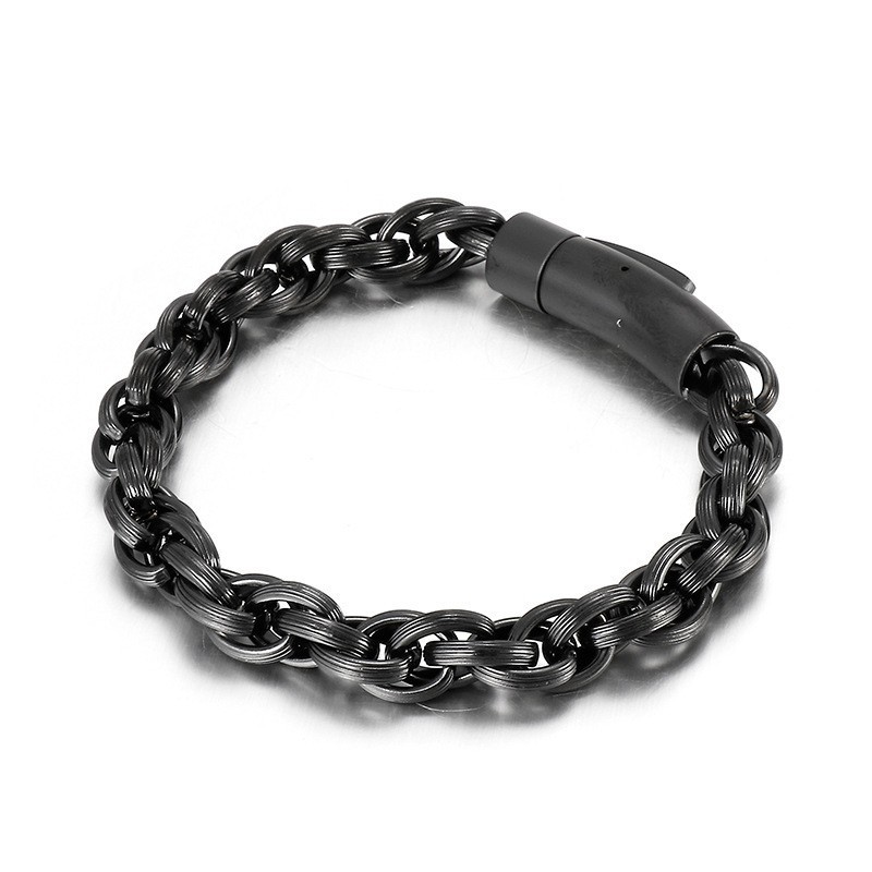 Pulseira Masculina De Titânio Estilo Biker, Estilo Chique E Simples Pulseira Masculina De Titânio Estilo Biker, Estilo Chique E Simples