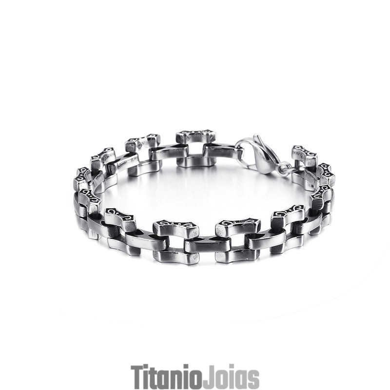 Pulseira Masculina De Titânio Ancient Chic Pulseira Masculina De Titânio Ancient Chic