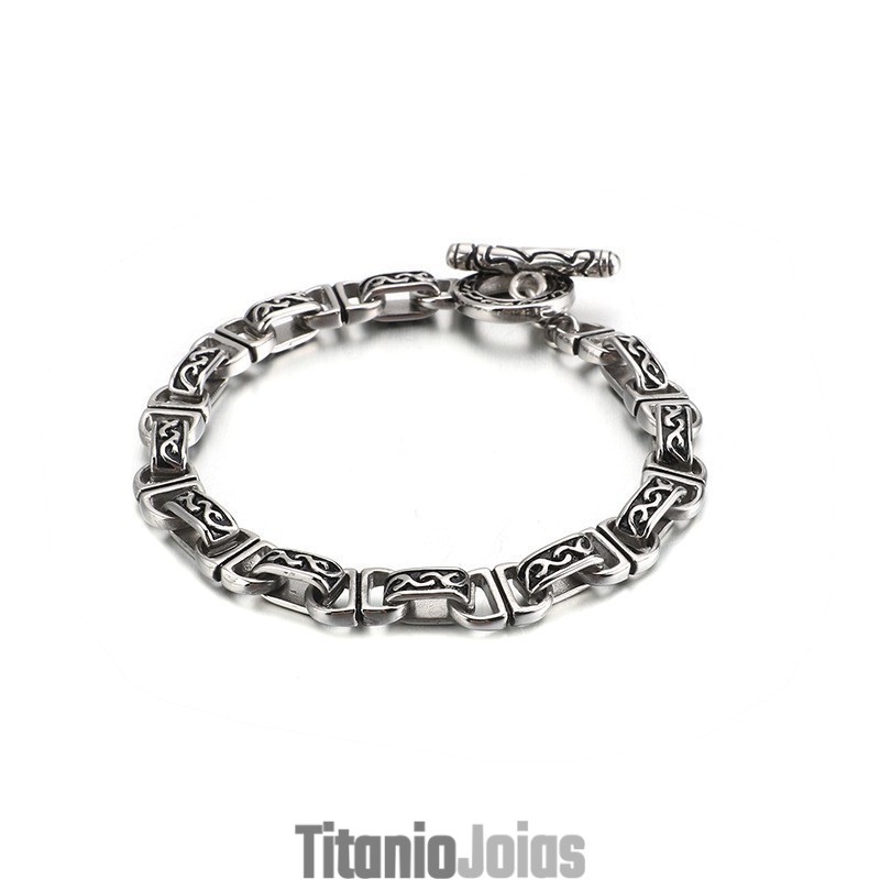 Pulseira Masculina De Titânio Ancient Chic Pulseira Masculina De Titânio Ancient Chic