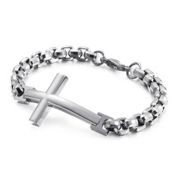 Pulseira Masculina Titanium Tide Pulseira Masculina Titanium Cross Square Acessórios Masculinos Tide