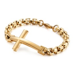 Pulseira Masculina Titanium Tide Pulseira Masculina Titanium Cross Square Acessórios Masculinos Tide