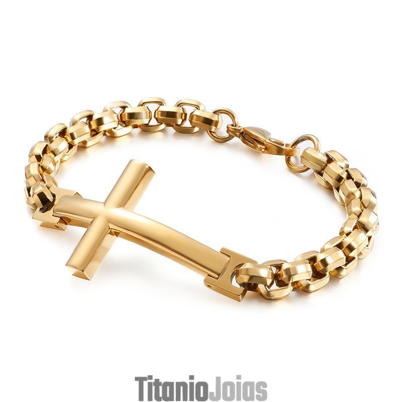 Pulseira Masculina Titanium Tide Pulseira Masculina Titanium Cross Square Acessórios Masculinos Tide Pulseira Masculina Titanium Tide Pulseira Masculina Titanium Cross Square Acessórios Masculinos Tide