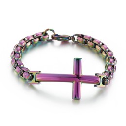 Pulseira Masculina Titanium Tide Pulseira Masculina Titanium Cross Square Acessórios Masculinos Tide