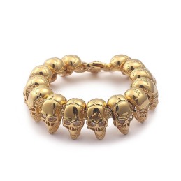Pulseira De Titânio L Pulseira Masculina De Titânio Com Caveira