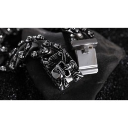 Pulseira Masculina De Titânio Com Caveira Retrô E Estilosa, Bracelete Com Cabeça De Fantasma E Acessórios Masculinos Da Tide