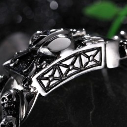 Pulseira Masculina De Titânio Com Caveira Retrô E Estilosa, Bracelete Com Cabeça De Fantasma E Acessórios Masculinos Da Tide