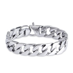 Pulseira De Titânio Versão Da Pulseira Da Moda Corrente Cubana Pulseiras Masculinas