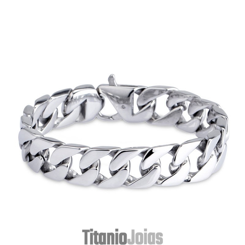 Pulseira De Titânio Versão Da Pulseira Da Moda Corrente Cubana Pulseiras Masculinas Pulseira De Titânio Versão Da Pulseira Da Moda Corrente Cubana Pulseiras Masculinas