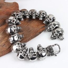 Pulseira De Titânio Masculina Com Caveira Pulseira De Titânio
