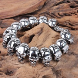 Pulseira De Titânio Masculina Com Caveira Pulseira De Titânio