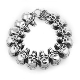 Pulseira De Titânio Masculina Com Caveira Pulseira De Titânio
