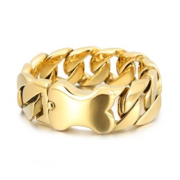 Nova Pulseira Masculina Com Fecho De Inserção De Osso Legal E Corrente Cubana Polida