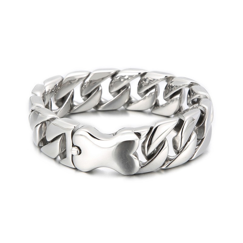Nova Pulseira Cubana Cool Bones Pulseira Masculina Nova Pulseira Cubana Cool Bones Pulseira Masculina