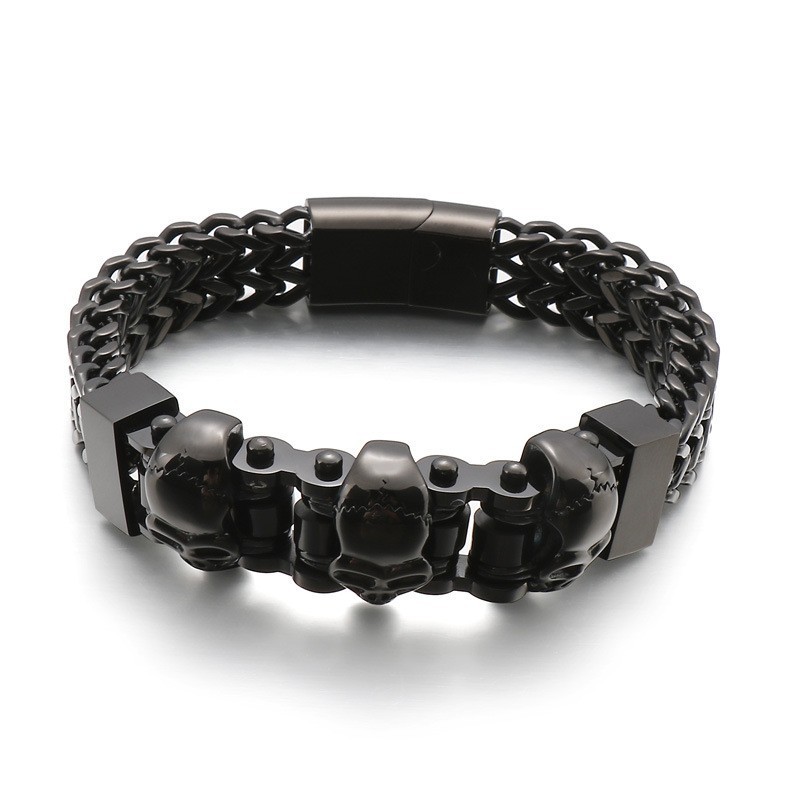 Pulseira De Titânio Masculina Com Caveira Pulseira De Titânio Masculina Com Caveira