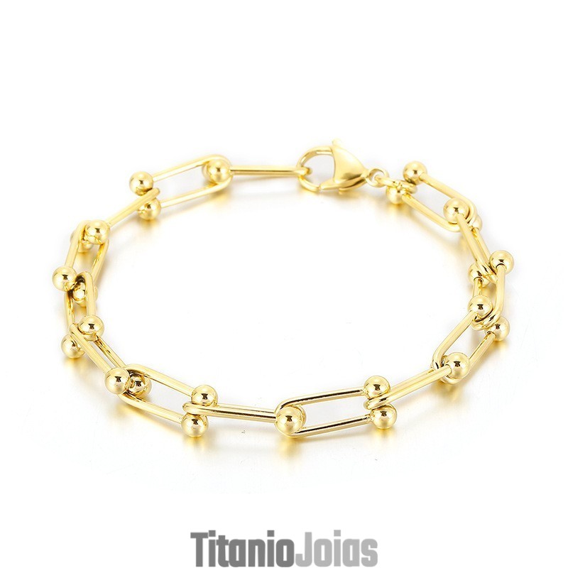 Pulseira De Fivela De Ferradura De Titânio Masculina E Feminina Pulseira De Fivela Em Formato De U