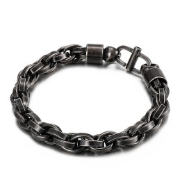Colar Masculino Oval Com Fecho Em Formato De Raio De Sol E Pulseira De Titânio