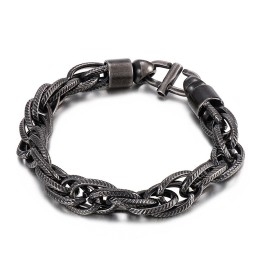 Colar Masculino Oval Com Fecho Em Formato De Raio De Sol E Pulseira De Titânio