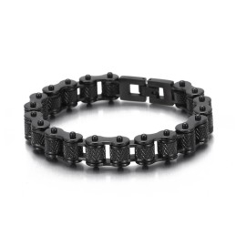 Pulseira De Titânio Estilo Rock & Roll Hip Hop Masculina