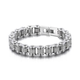 Pulseira De Titânio Estilo Rock & Roll Hip Hop Masculina