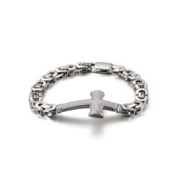 Pulseira De Titânio Com Corrente Cruzada De Rua Popular Para Homens