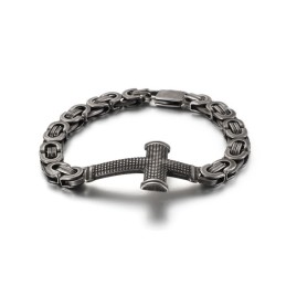 Pulseira De Titânio Com Corrente Cruzada De Rua Popular Para Homens