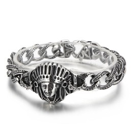 Nova Pulseira Masculina De Titânio Com Padrão Retrô Cool Chief