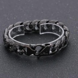 Pulseira De Titânio Vintage Com Padrão Banhado A Bronze Para Homens
