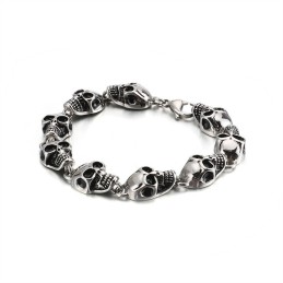 Pulseira De Titânio Com Caveira Exagerada E Estilosa Para Homens