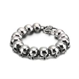 Pulseira De Titânio Com Caveira Estilosa Para Homens