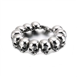 Pulseira De Titânio Com Caveira Estilosa Para Homens