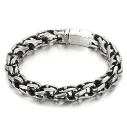 Pulseira De Titânio Vintage Com Padrão Generoso E Popular
